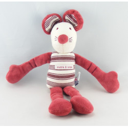 Doudou semi plat souris rouge SUCRE D'ORGE