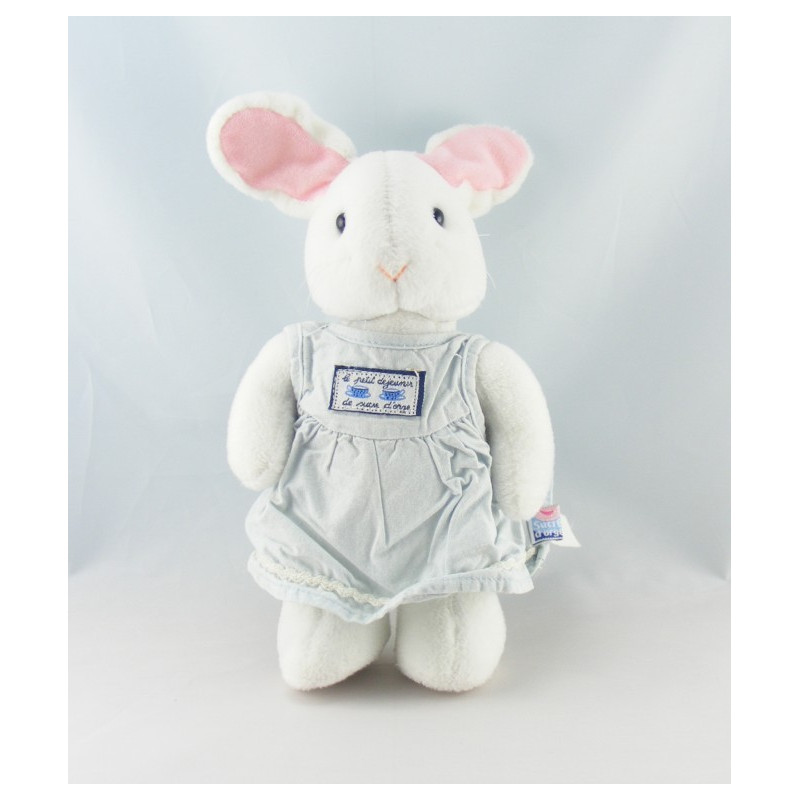 Doudou lapin blanc le petit déjeuner de SUCRE D'ORGE