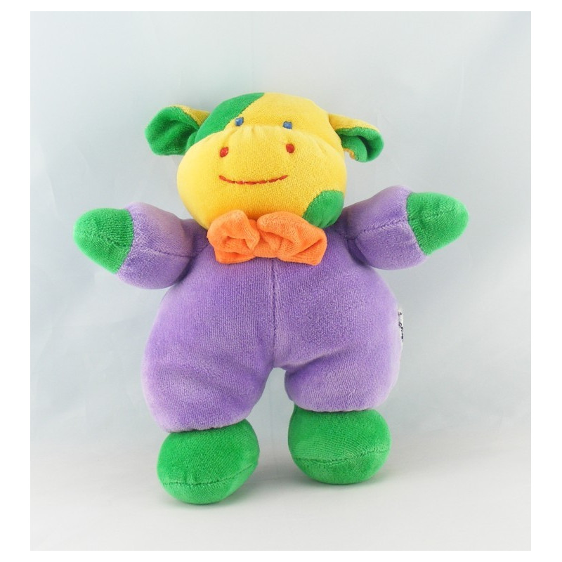 Doudou vache rose pois foulard rayé NICOTOY