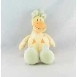 Doudou Girafe jaune bleu avec formes NATTOU