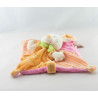 Doudou semi plat lapin rose orange escargot NICOTOY