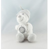 Doudou ours blanc bandanas gris NICOTOY