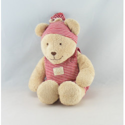 Doudou ours blanc salopette rayé rouge KIABI