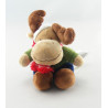 Doudou elan cerf renne bonnet écharpe verte NICOTOY