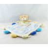Doudou plat lapin bleu mauve blanc Super Doudou BABY NAT 
