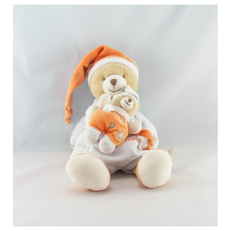 Doudou plat orange ours firmin DOUDOU ET COMPAGNIE 