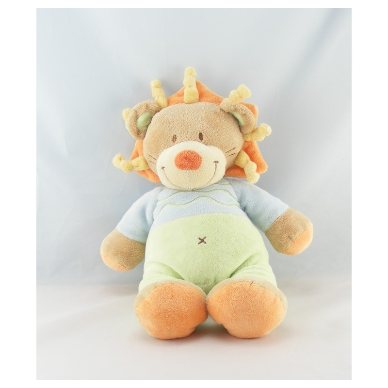 Doudou lion vert bleu NICOTOY