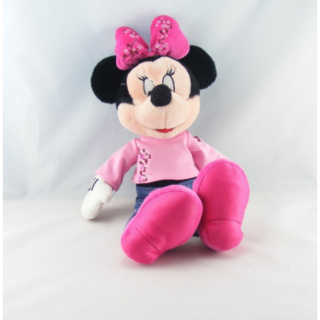 Peluche Minnie l'amie de Mickey pull rose et jean DISNEYLAND RESORT