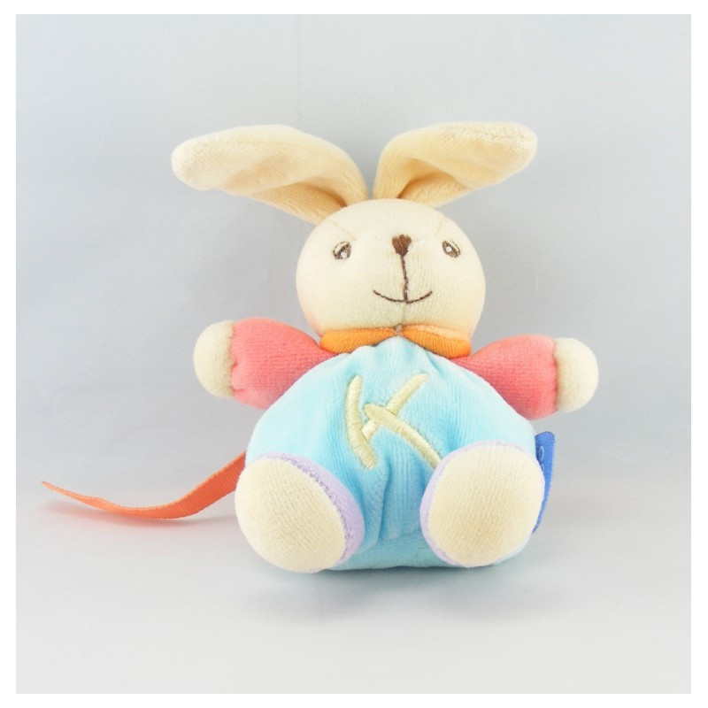 Doudou lapin patapouf rose orange vert K sporty KALOO