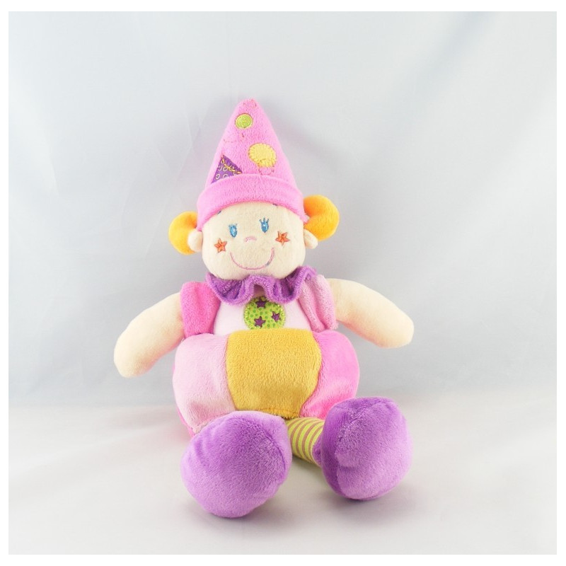 Doudou plat lutin garçon bleu gris étoiles NICOTOY