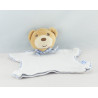 Doudou plat ours endormi vichy bleu Kaloo