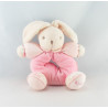 Doudou Lapin boule lilirose fleurs bonnet rose Kaloo 