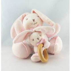 Doudou range pyjama lapin Liliblue rose bleu fleurs KALOO