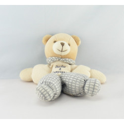 Doudou et compagnie ours Mon Doudou gris écru mouchoir 