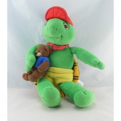 Peluche tortue Franklin avec doudou ours martin JEMINI