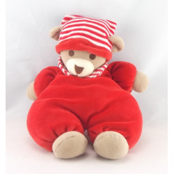 Doudou ours blanc rouge NOUNOURS