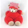 Doudou ours blanc rouge NOUNOURS