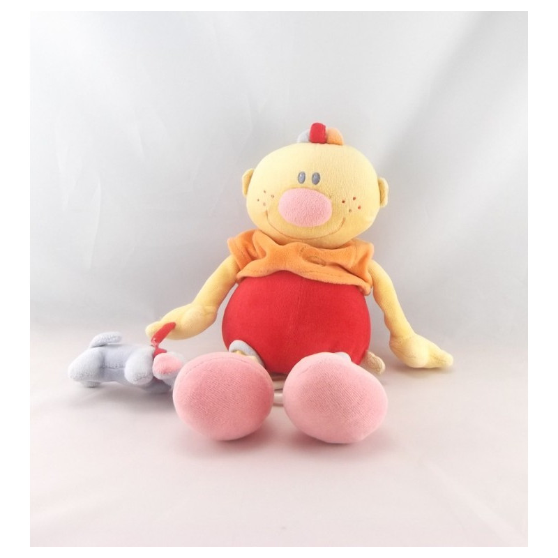Doudou Billy et Babette rouge orange NATTOU