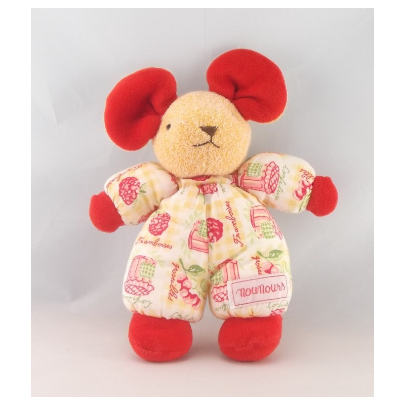 Doudou lutin rouge confiture grelot NOUNOURS
