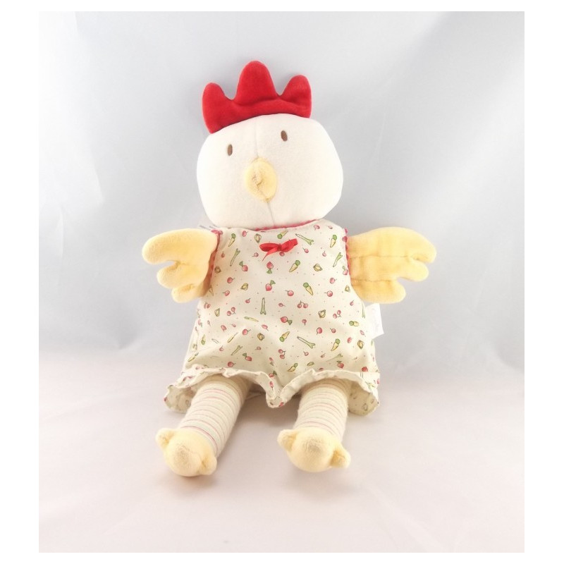 Doudou coq poule blanche COROLLE