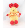 Doudou souris rouge jaune fraises NOUNOURS