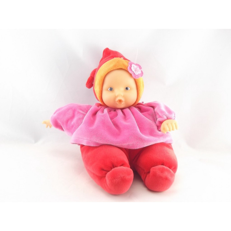 Doudou bébé poupée Baby Pouce rouge rose COROLLE 2004