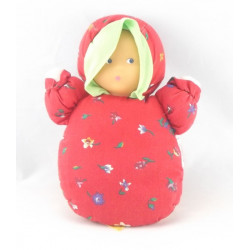 Doudou poupée chiffon rouge cerises COROLLE