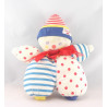 Doudou clown bleu vert rouge jaune pois hochet COROLLE