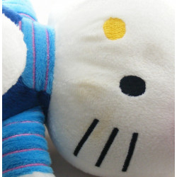 Doudou chat HELLO KITTY bleu noeud rose SANRIO LICENSE 