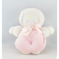 Doudou hochet bébé rose pois BABI COROLLE 1995