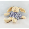 Doudou lapin créme bleu rouge carotte OKAIDI