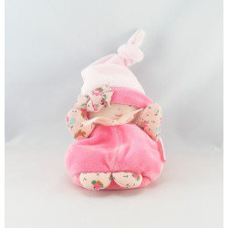 Doudou Poupée rose col imprimé hochet Corolle