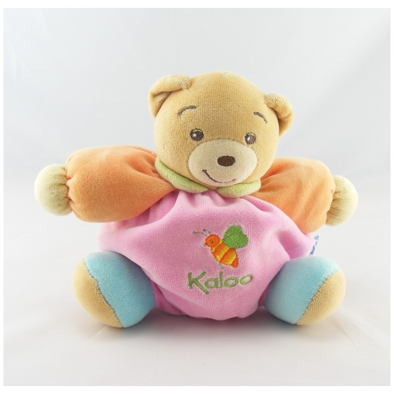 Doudou Ours patapouf rose orange bleu abeille KALOO