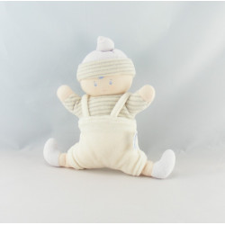 Doudou lutin garçon tenue rayé écru gris COROLLE