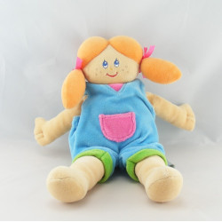 Doudou plat Lion Orange jaune bleu vert ANNA CLUB PLUSH