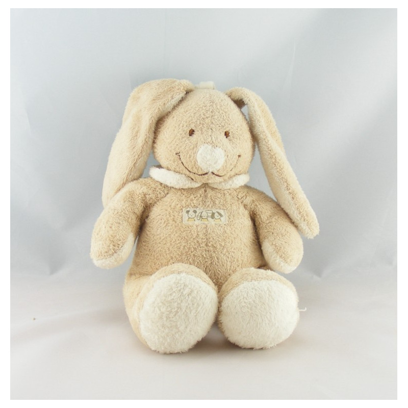 Doudou musical lapin beige blanc NICOTOY