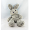 Doudou lapin blanc rose gris NOUNOURS 