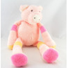 Doudou musical cochon rose jaune NOUNOURS