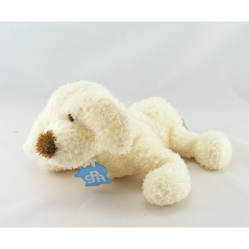 Doudou chien beige noir blanc TCF 