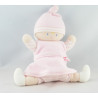 Doudou lutin bébé tenue rayé rose COROLLE