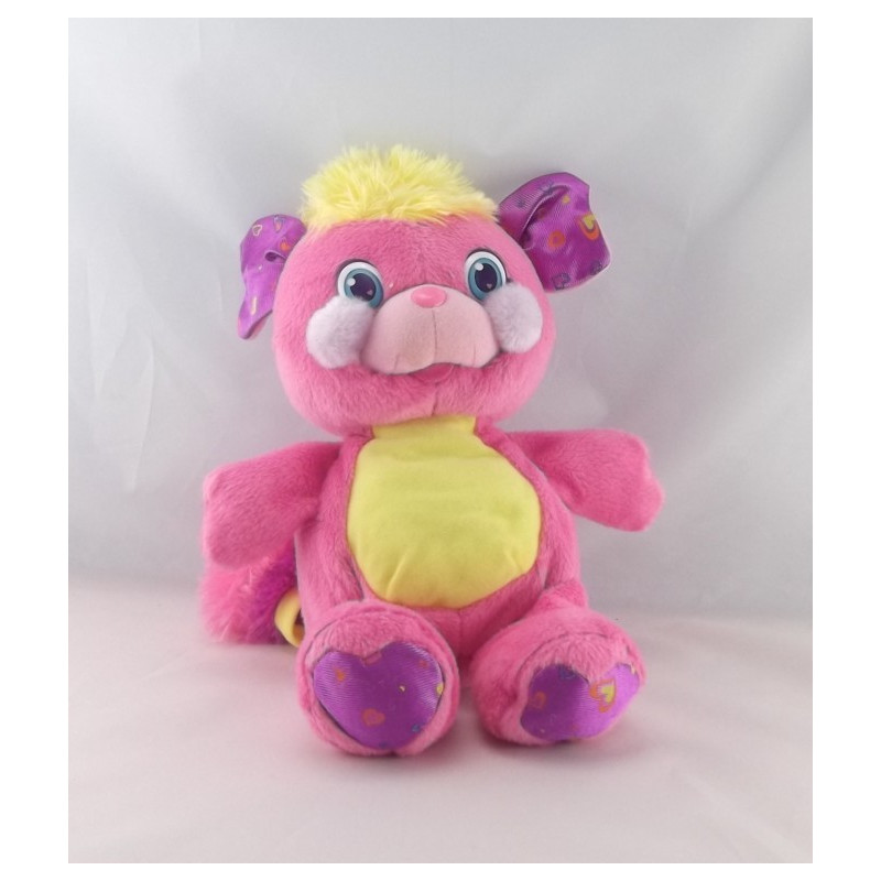 Peluche Popples rieur jaune rose 