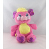 Peluche Popples rieur jaune rose 