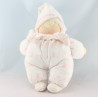 Doudou bébé poupée chiffon blanc bleu rayé plage COROLLE
