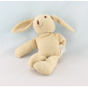 Doudou lapin beige maillot blanc coeur rouge OKAIDI