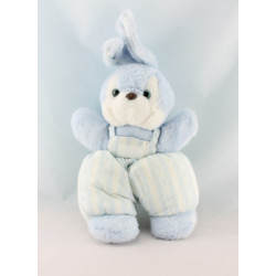 Doudou lapin blanc rayé bleu TARTINE ET CHOCOLAT