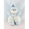 Doudou lapin blanc rayé bleu TARTINE ET CHOCOLAT