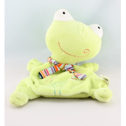 Doudou plat grenouille bleu vert CP INTERNATIONAL