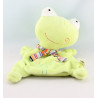 Doudou plat grenouille bleu vert CP INTERNATIONAL