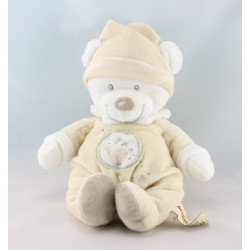 Doudou ours boule blanc écru oiseau étoile NICOTOY 