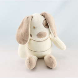 Doudou chien ours blanc marron cocard VERTBAUDET